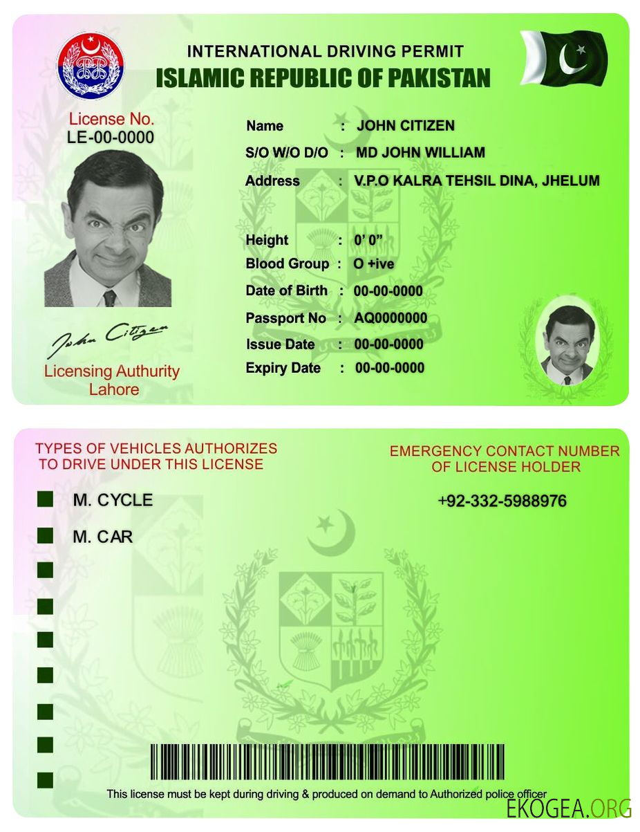 Pakistan international driving permit